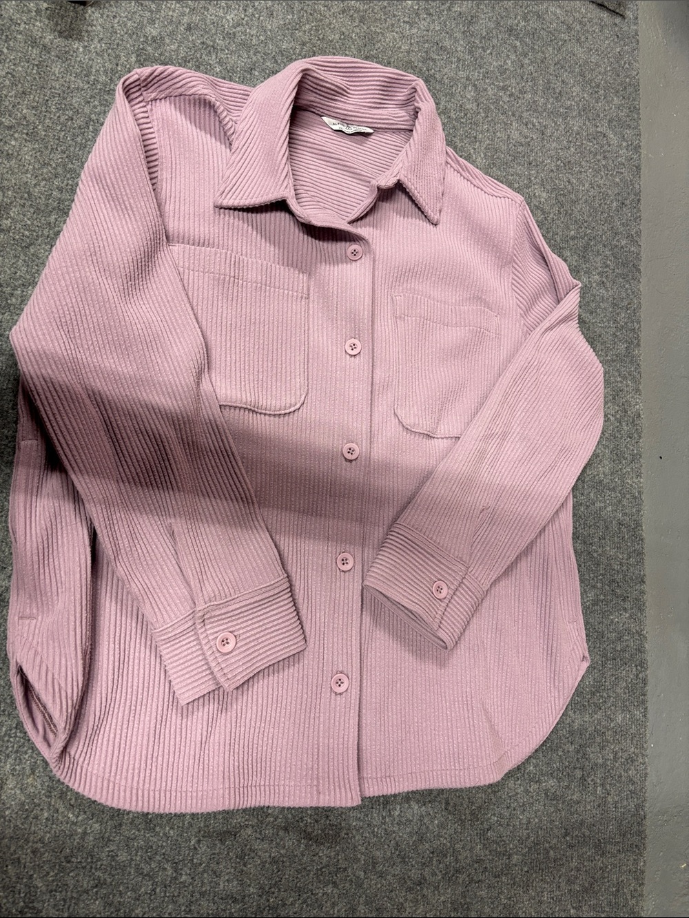 Alpine Design lavender Ribbed Knit Shirt Jacket